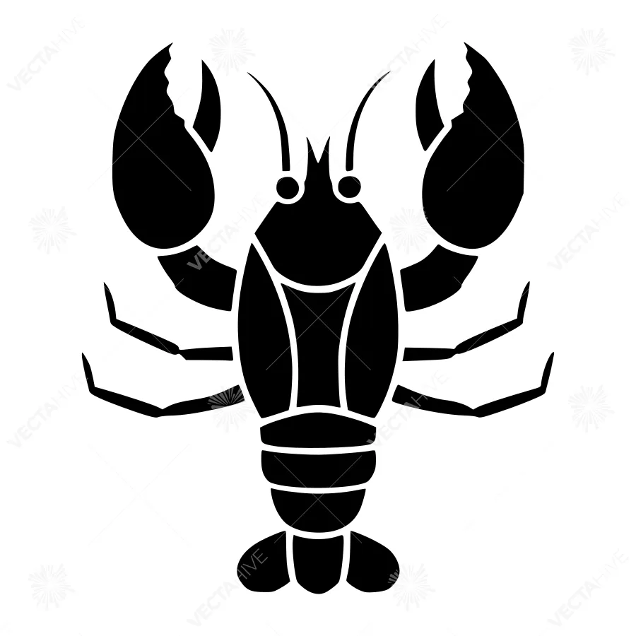Black Lobster Silhouette Icon