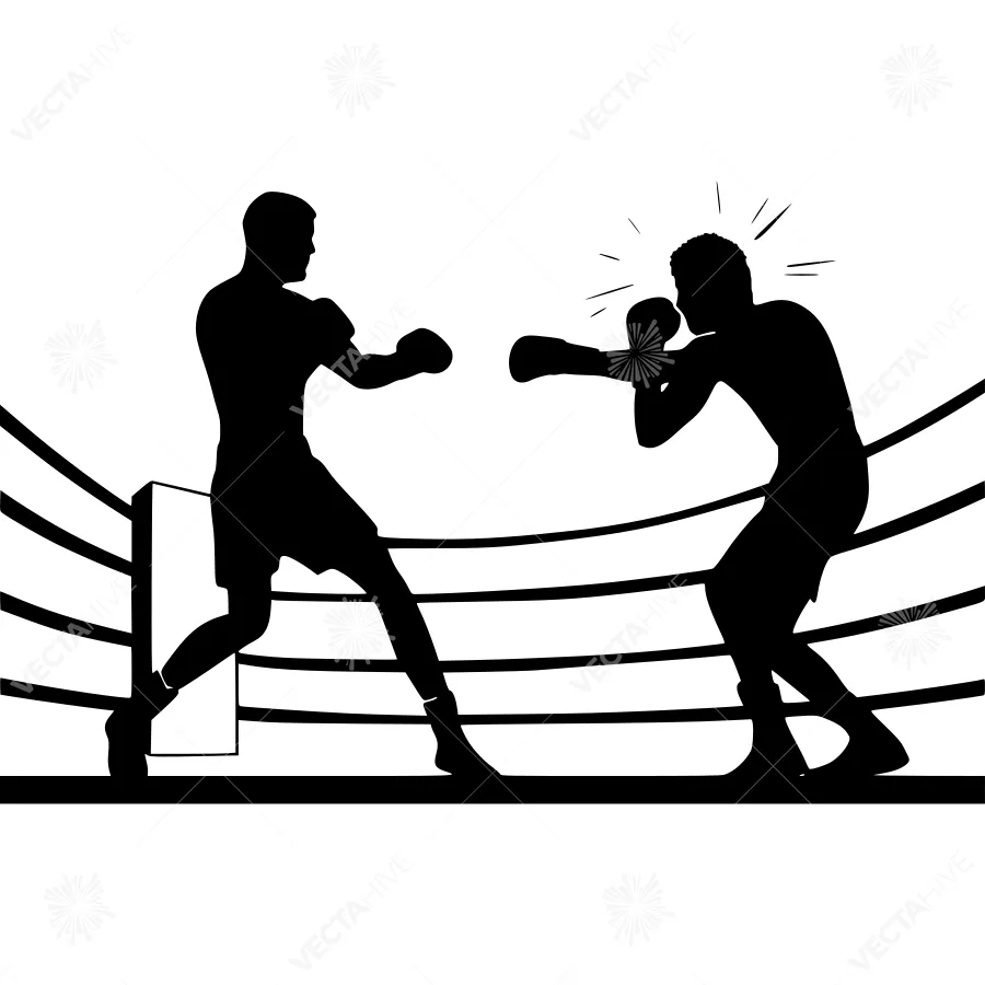Boxing Silhouette - Dynamic Action Illustration