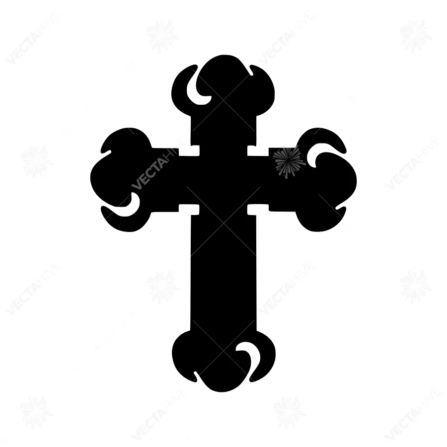 Black Cross Icon - Simple Christian Symbol
