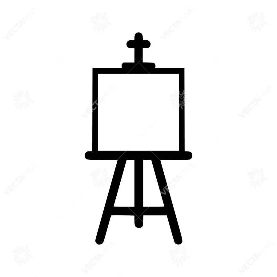 Black Easel Icon - Art Studio Symbol