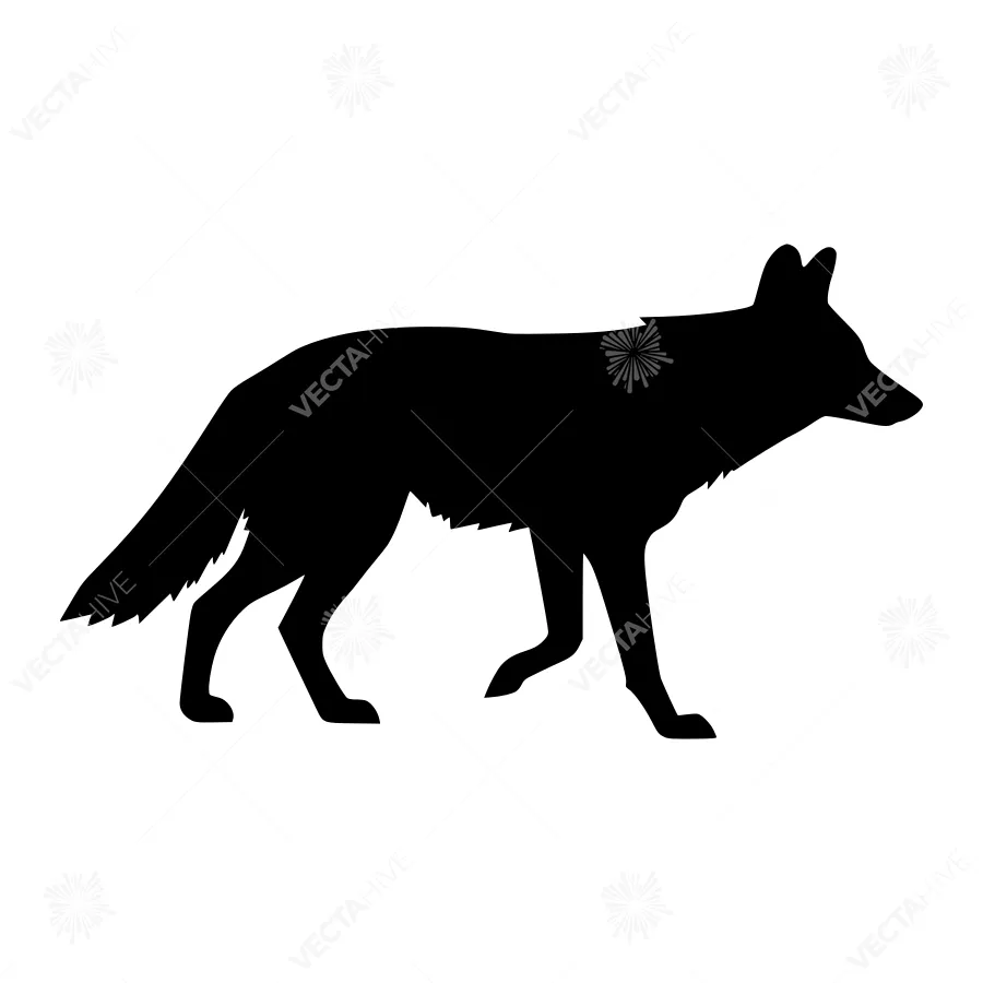 Black Silhouette Wolf Graphic