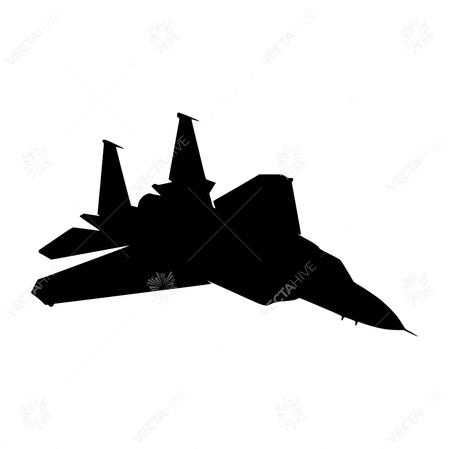 Silhouette Fighter Jet - Modern Design Vector