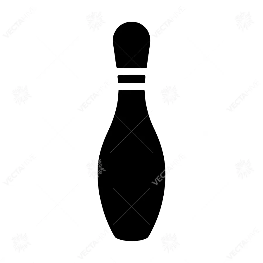 Bowling Pin Icon - Simple Black Silhouette
