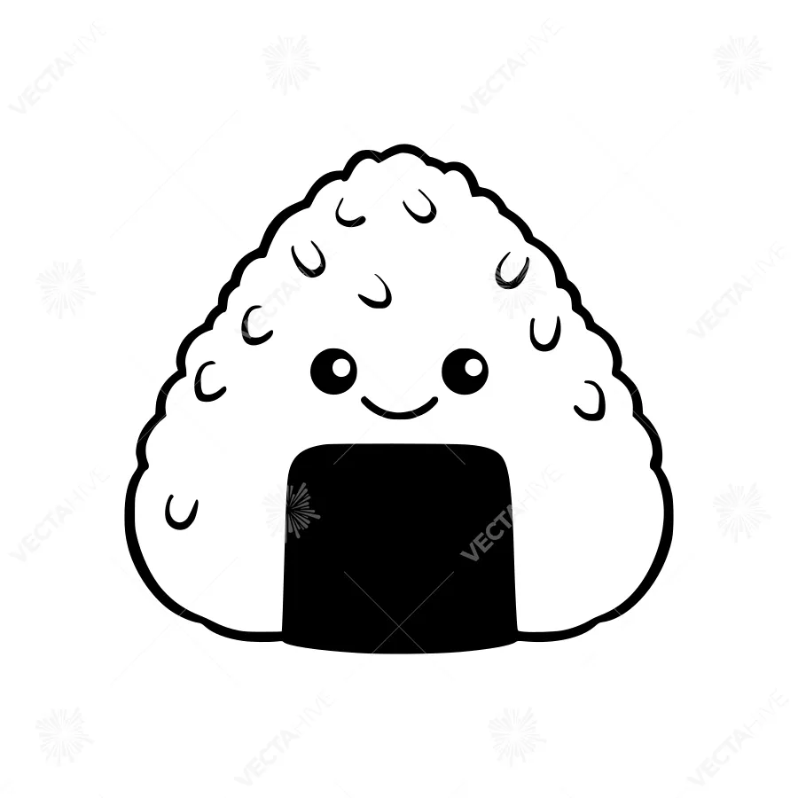 Cute Sushi Rice Ball Illustration