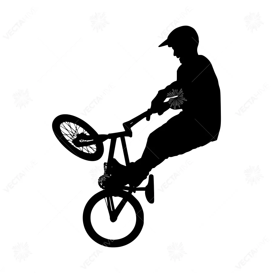 Silhouette BMX Rider - Action Sports Graphic