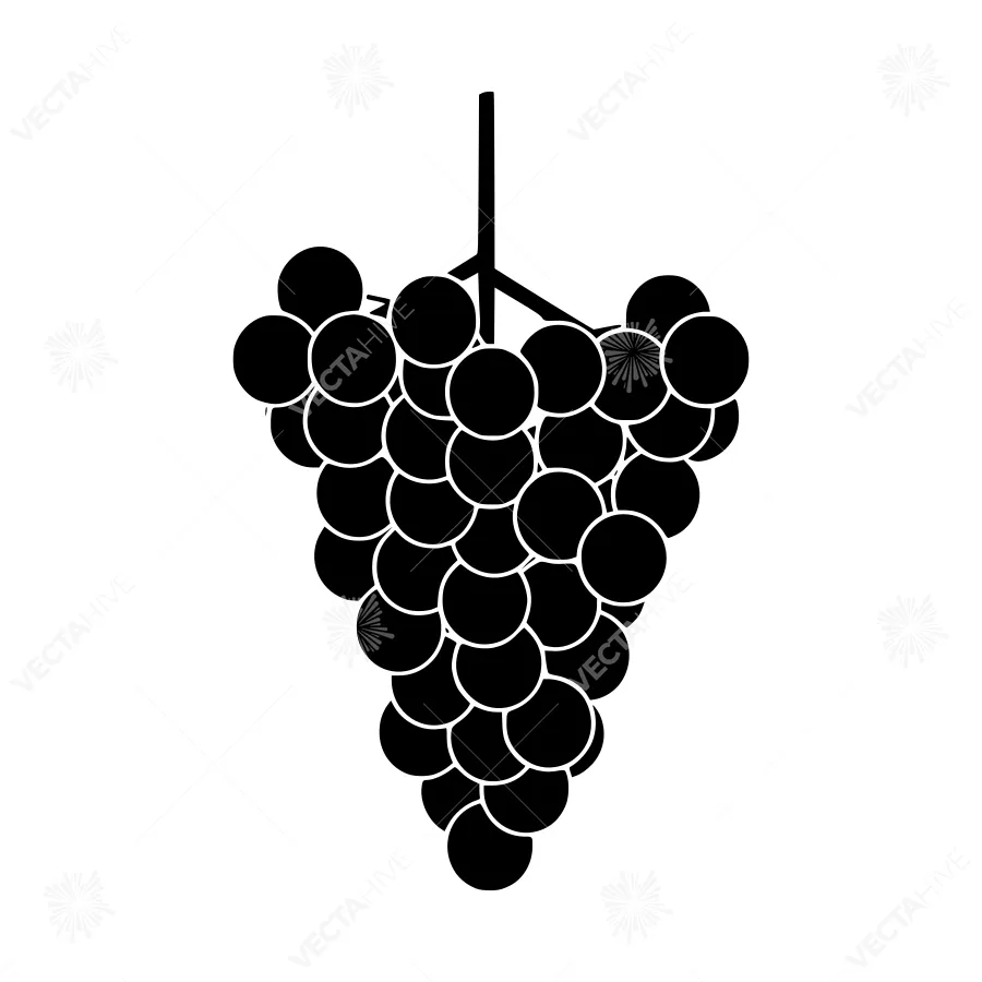 Black Grape Vine Icon - Simple Vector Illustration