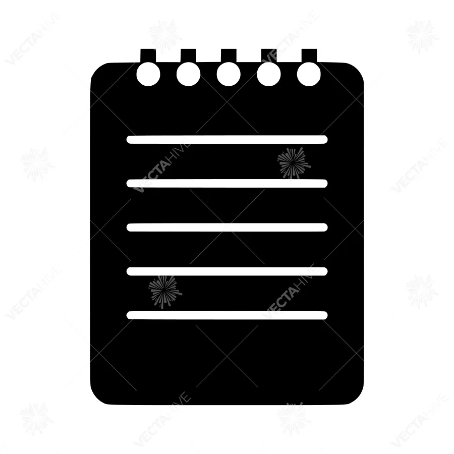 Notebook Icon - Simple Black Outline