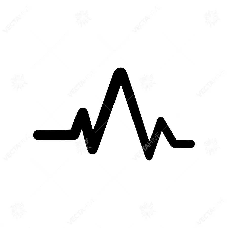 Heart Rate Monitor Icon - Line Art Vector