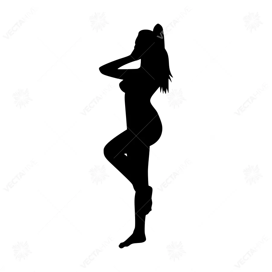 Black Silhouette Woman Dancer Pose