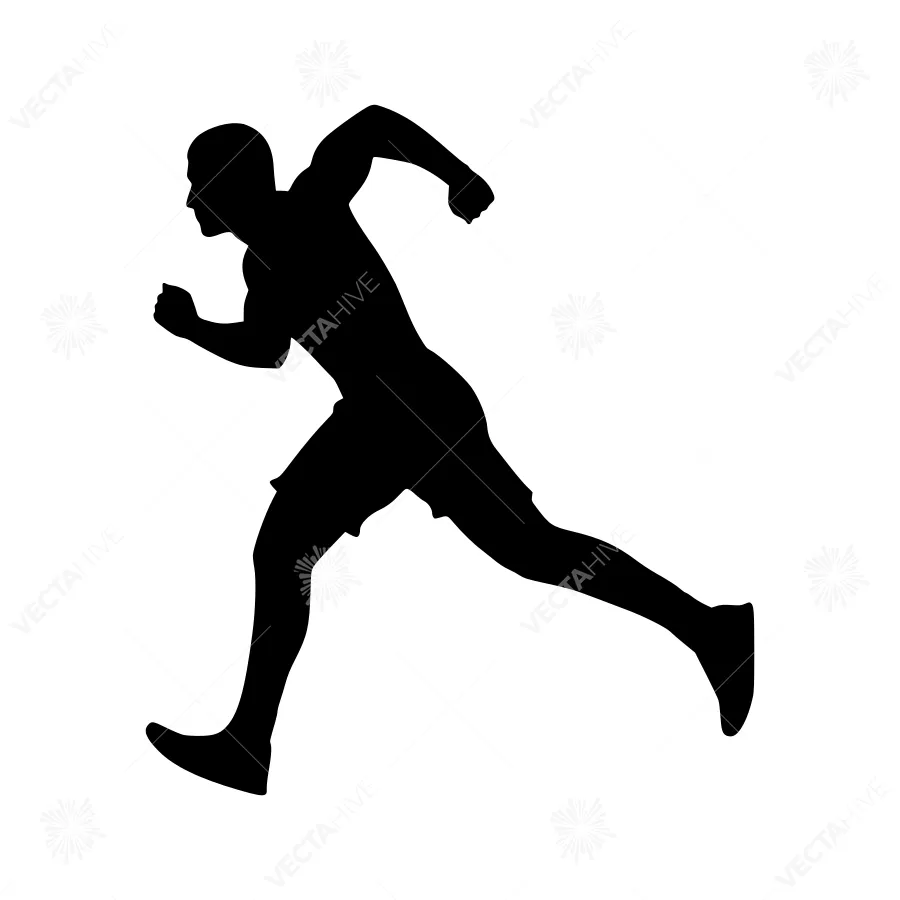 Runner Silhouette - Black on White