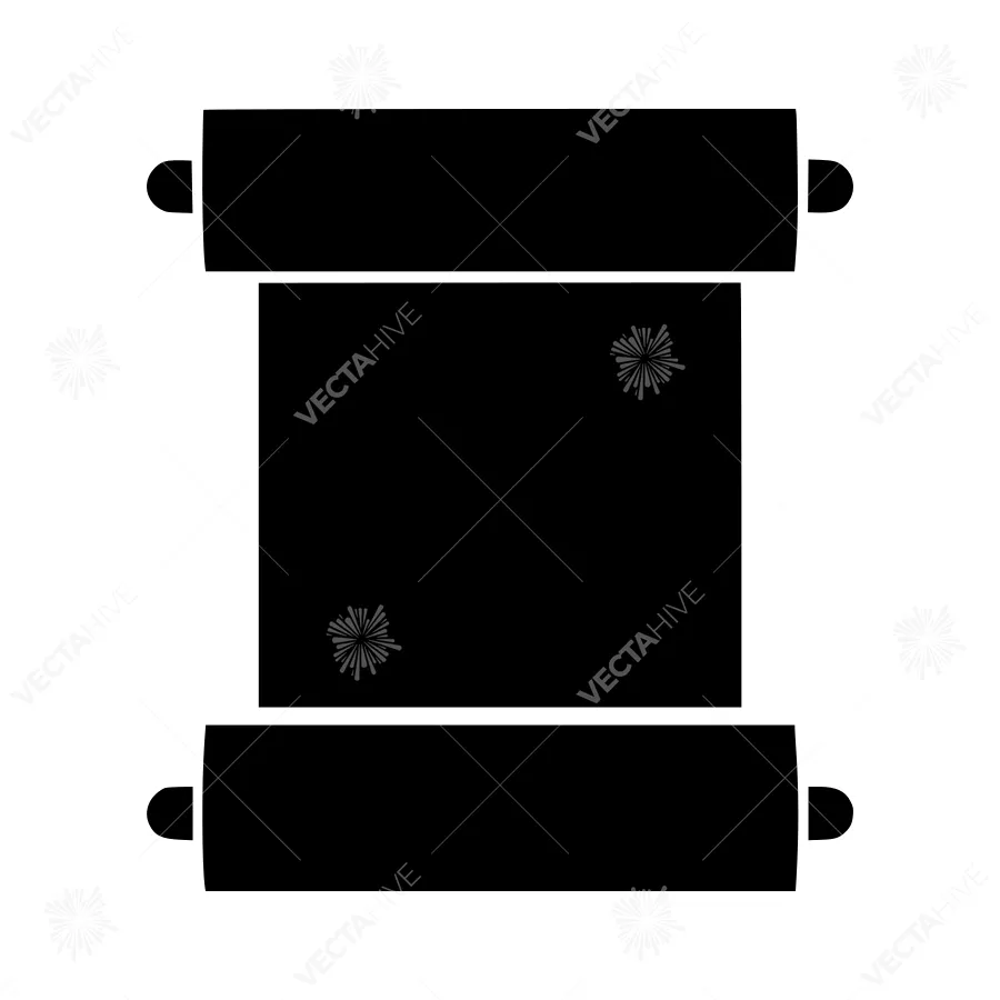 Black Scroll Icon - Vector Illustration