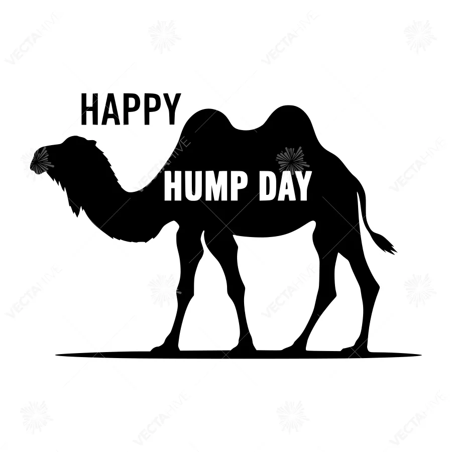 Happy Hump Day Camel Silhouette Graphic