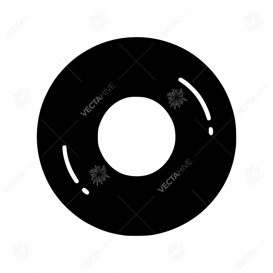 Black Circle Icon - Minimalist Ring Design