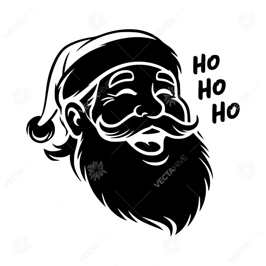Silhouette Santa Claus - Festive Holiday Illustration