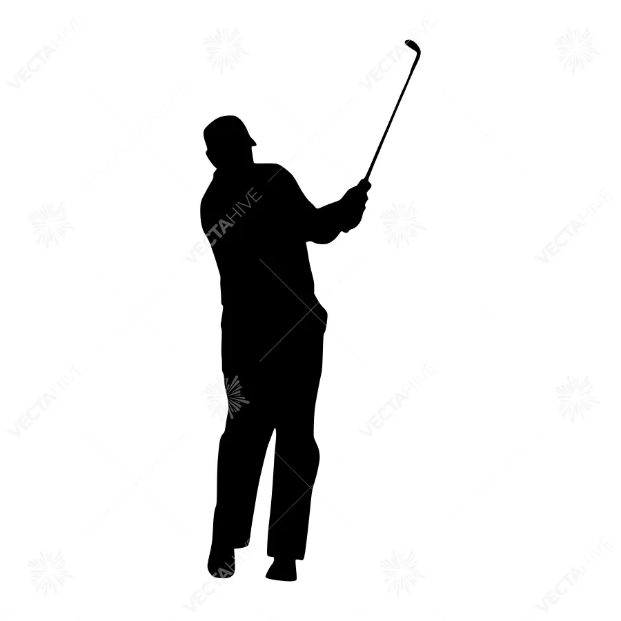 Silhouette Golf Player Swinging Club