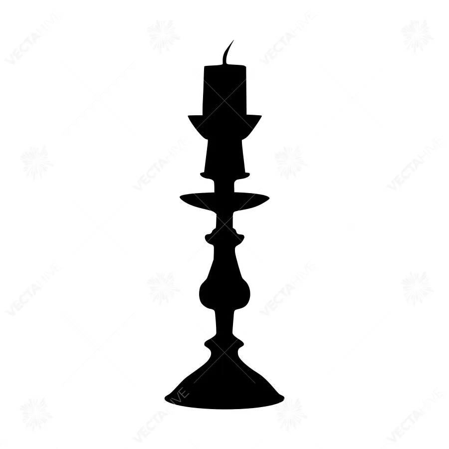 Black Candle Holder Silhouette