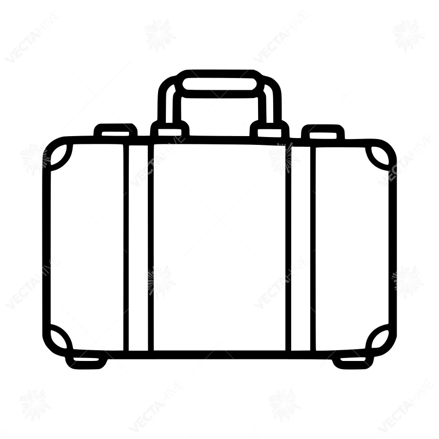 Vintage Suitcase Line Art Icon