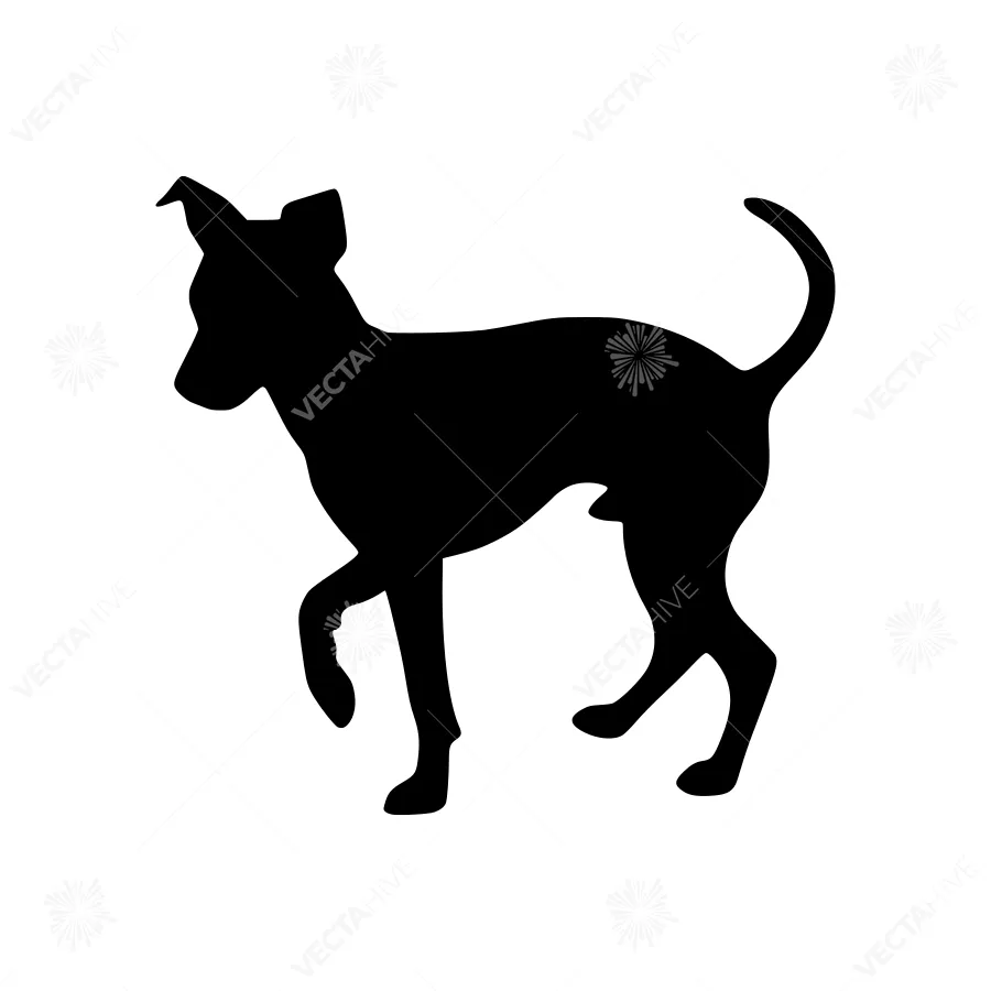 Silhouette Dog Greyhound - Black Outline Vector