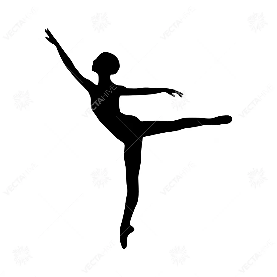 Silhouette Dancer Pose - Ballet Illustration
