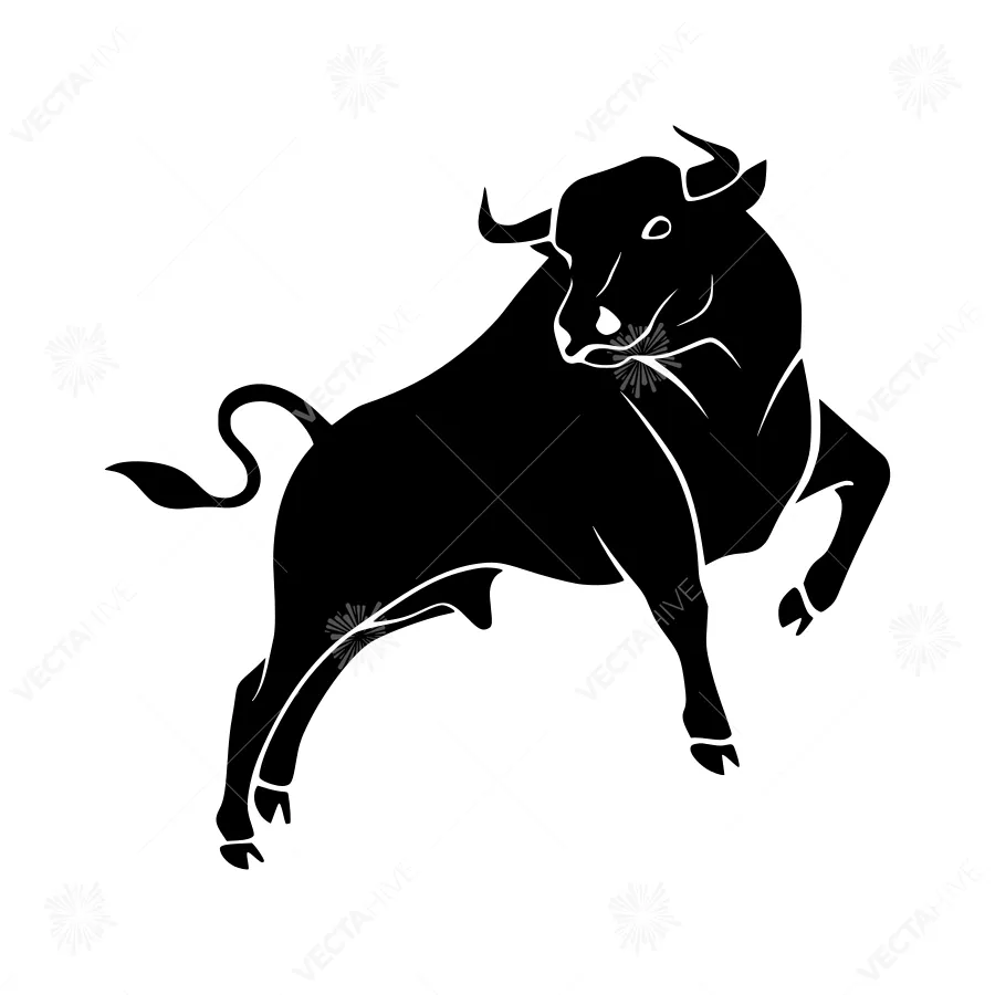 Black Bull Silhouette Vector Illustration