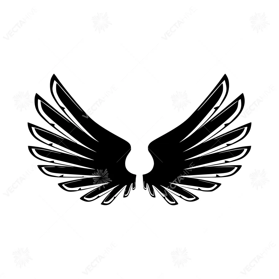 Black Wing Silhouette Vector Graphic