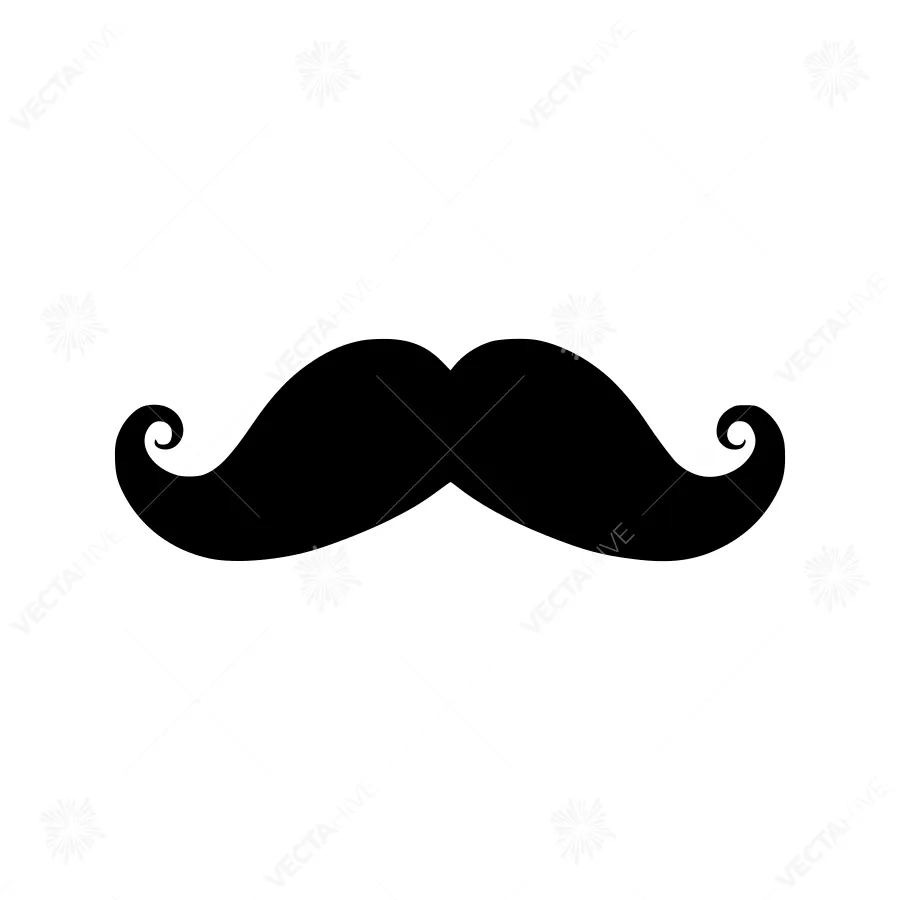 Black Mustache Icon - Vector Illustration
