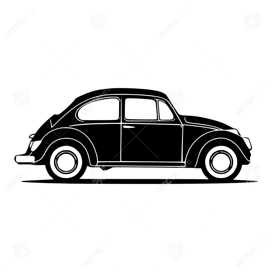 Vintage Volkswagen Beetle Silhouette
