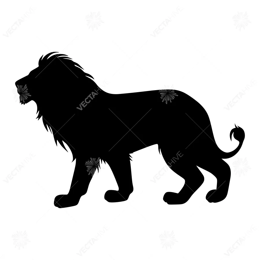 Silhouette Lion Graphic - Black Animal Vector