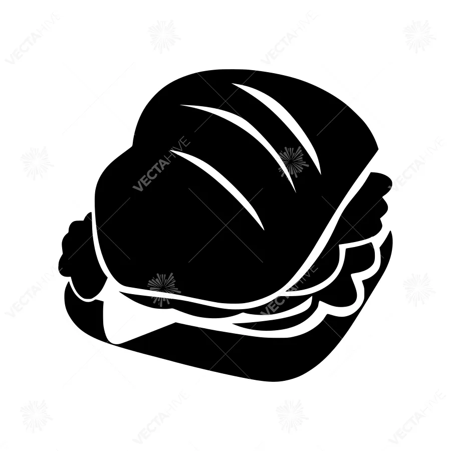 Black Silhouette Sandwich Icon