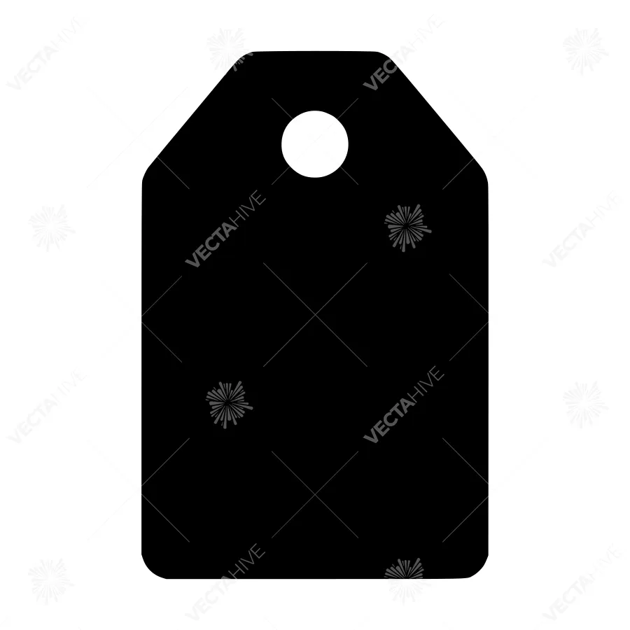 Black Tag Icon - Simple Outline Vector