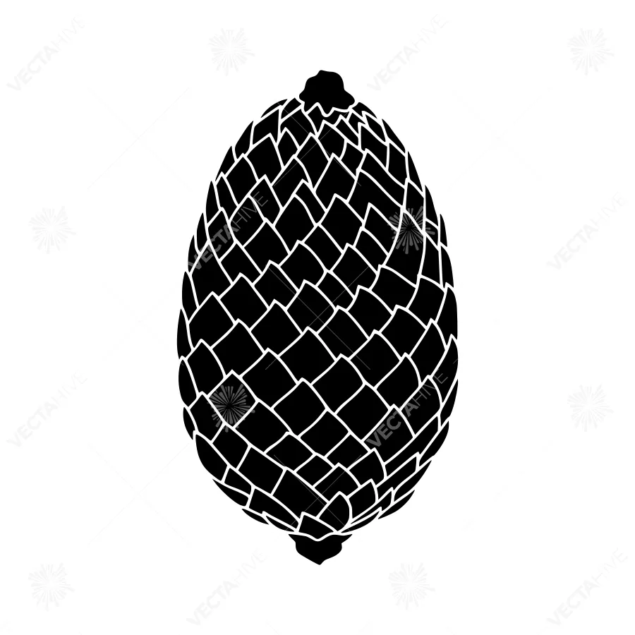 Geometric Pinecone Silhouette