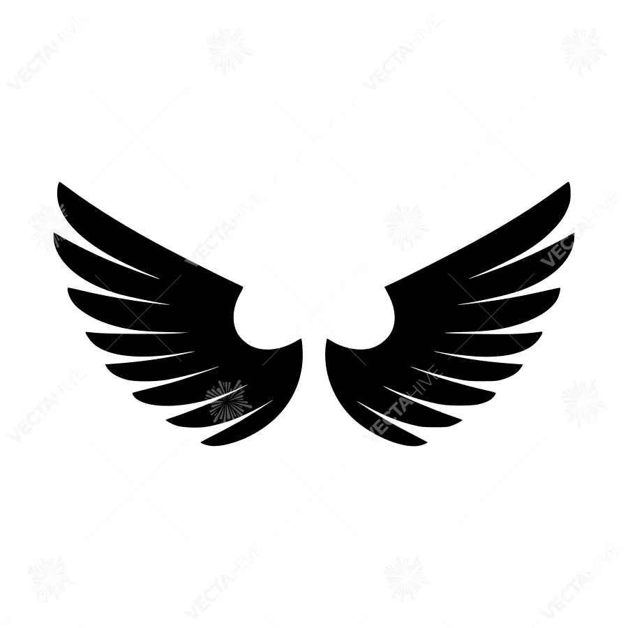 Black Wings Icon - Vector Illustration