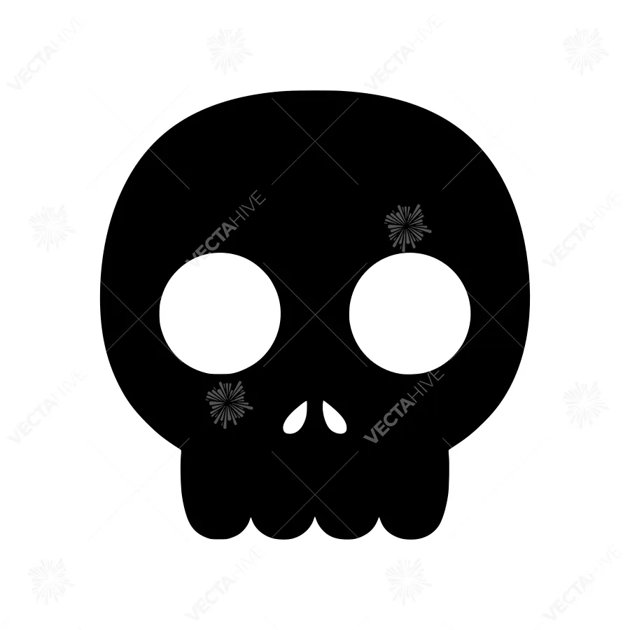 Minimalist Black Skull Icon