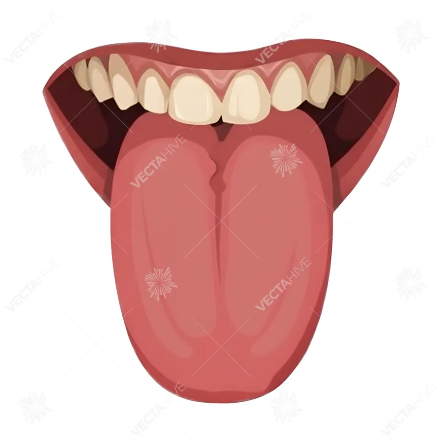 Cartoon Tongue Illustration - Dental Health