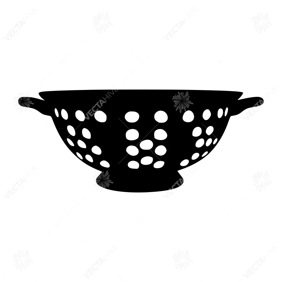 Simple Strainer Icon - Black Silhouette