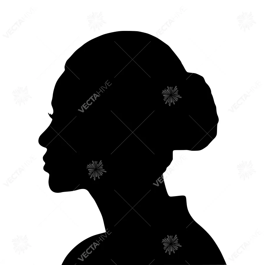 Silhouette Woman Head Profile - Minimalist Vector