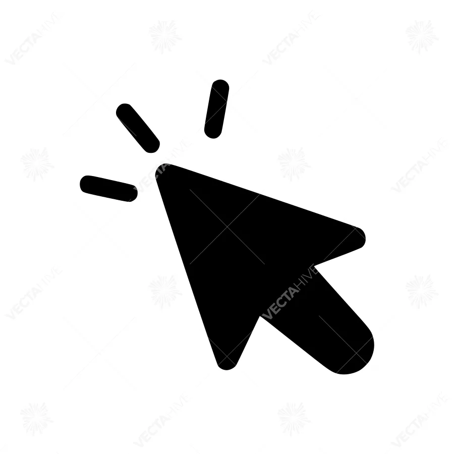 Black Click Pointer Icon - Vector Illustration