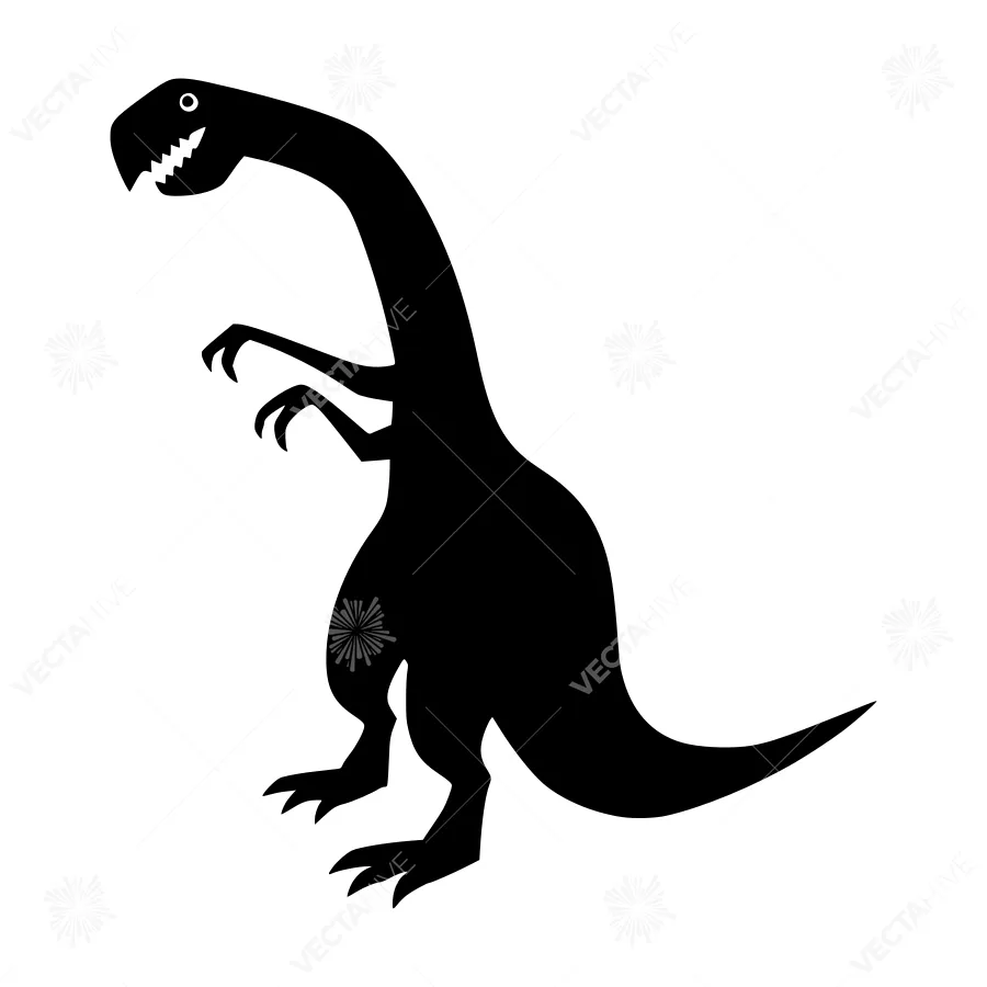 Silhouette Dinosaur Illustration - Black on White