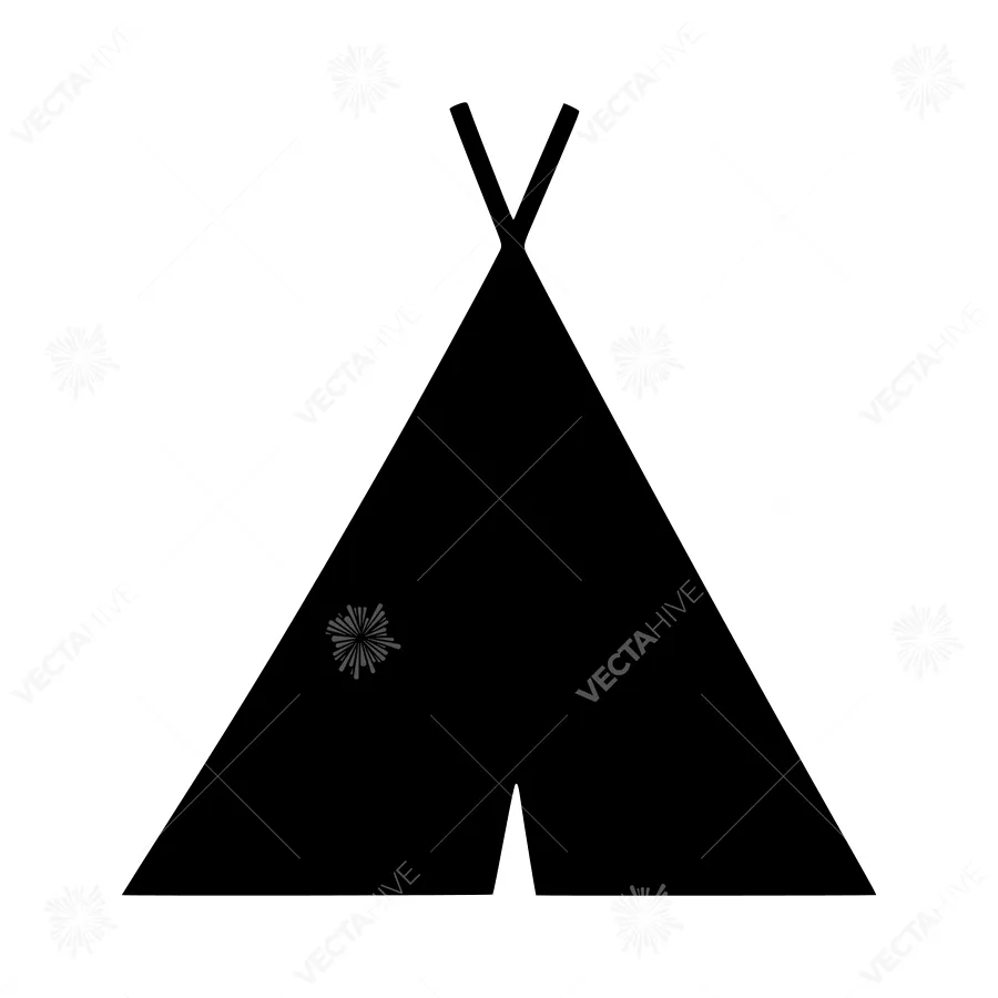Black Tent Icon - Minimalist Camping Symbol
