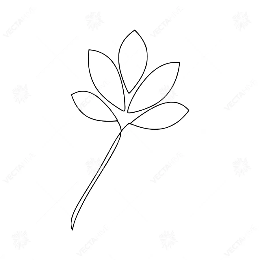 Minimalist Line Art Flower Illustration