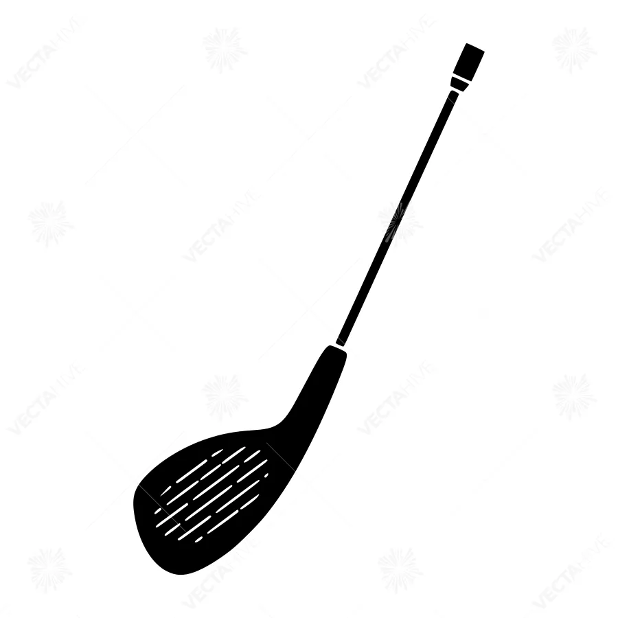 Black Golf Spoon Icon - Vector Illustration