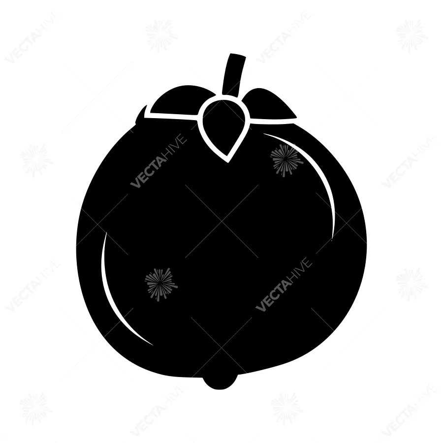 Black Plum Silhouette Icon
