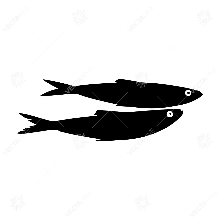 Black Fish Silhouettes - Minimalist Icon