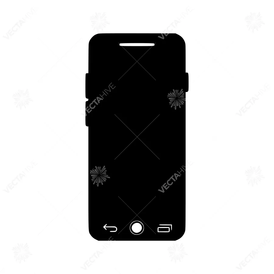 Smartphone Icon - Black Outline on White