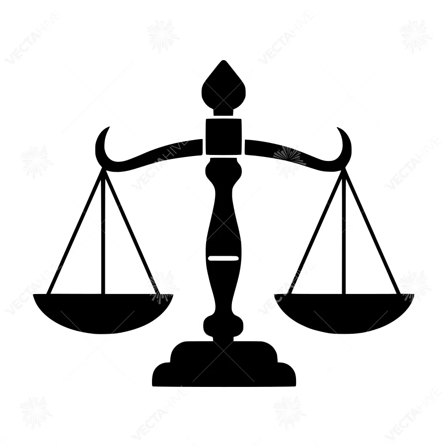 Scales of Justice Icon - Black Silhouette