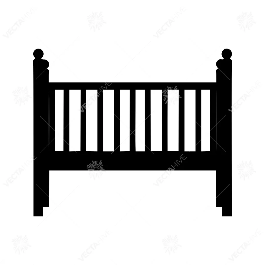 Black Baby Crib Silhouette Icon
