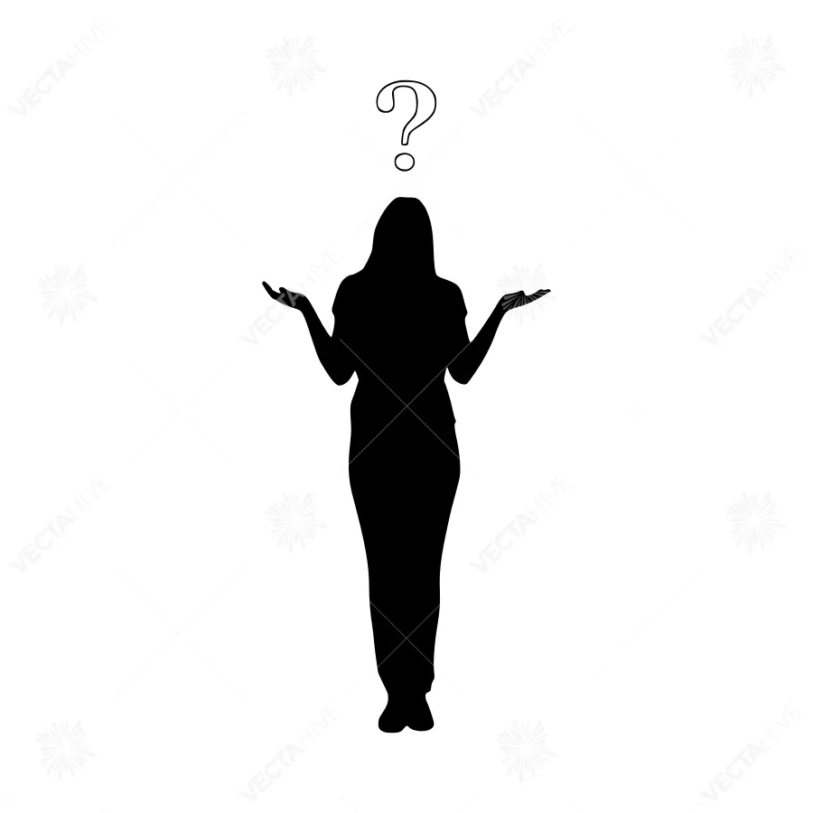 Silhouette Woman Question Mark - Uncertainty Design