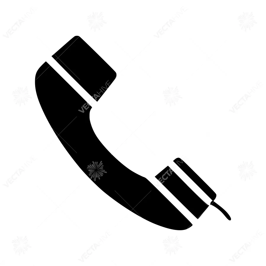 Black Telephone Icon - Vector Illustration