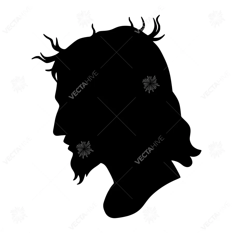 Silhouette Head Profile - Simple Black Outline