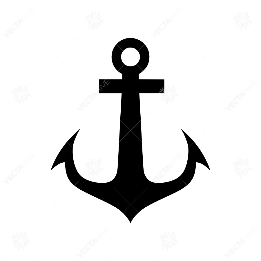 Black Anchor Icon - Nautical Symbol